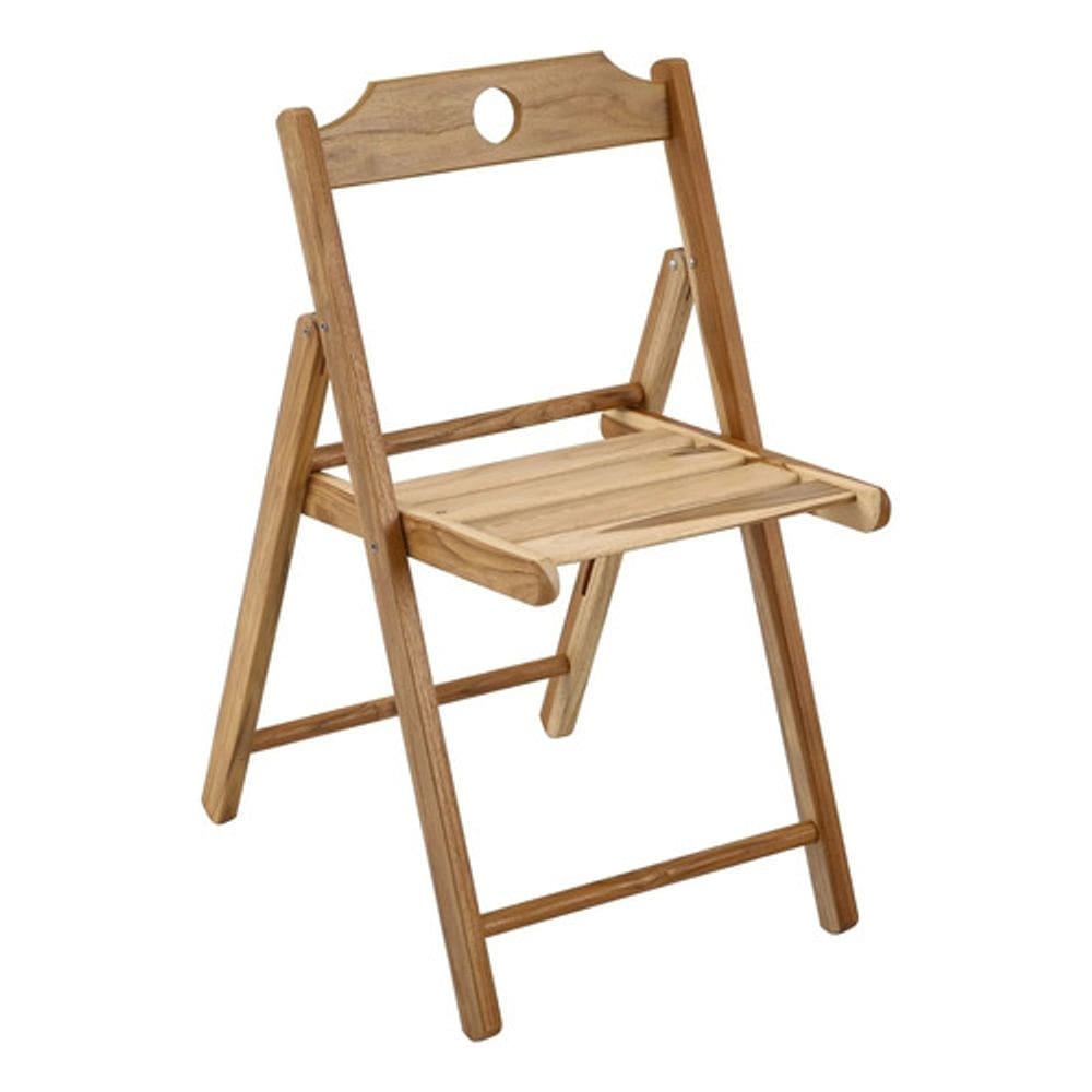 Cadeira De Madeira Natural Dobravel 77x52x42cm Até 120kg