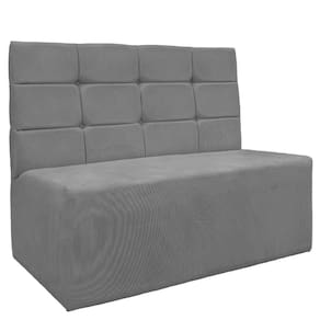 Sofá Canto Alemão Veludo Cinza - Montanaris Decor
