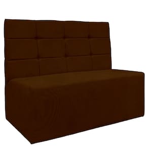 Sofá Canto Alemão Veludo Marrom - Montanaris Decor