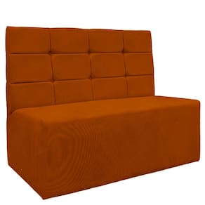 Sofá Canto Alemão Veludo Terracota - Montanaris Decor