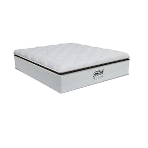 Colchão Casal Molas Ensacadas Tower 138x188x34cm Branco/Marrom - Suporta até 120Kg por Pessoa