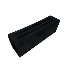 Calçadeira Baú Laís 160 Para Cama de Casal Queen - Preto