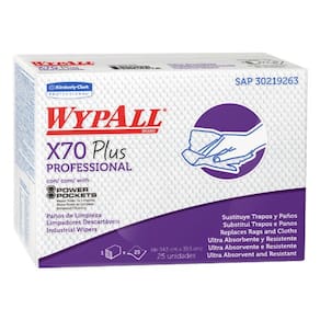 Pano Descartável Grande Multiuso Wiper Wypall X70 Com 25 Panos.