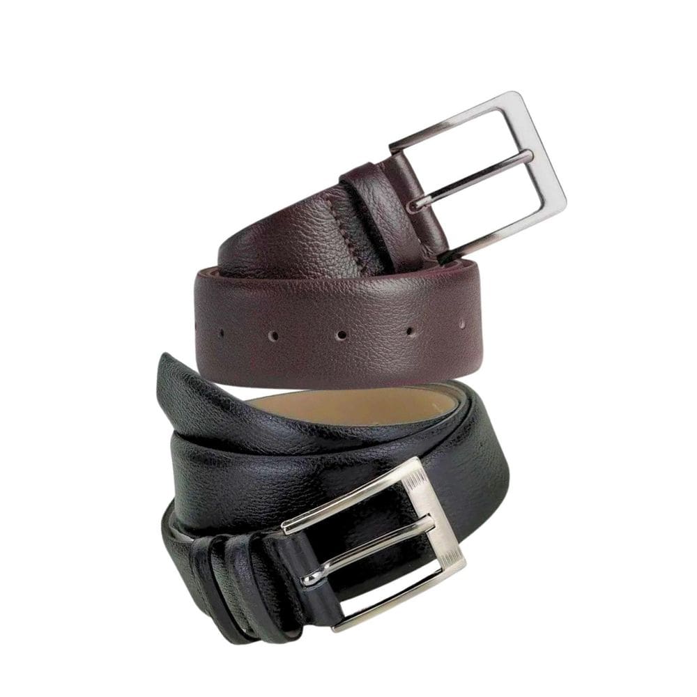 Kit 02 Cintos Masculino Fasolo Couro - Marrom - 95