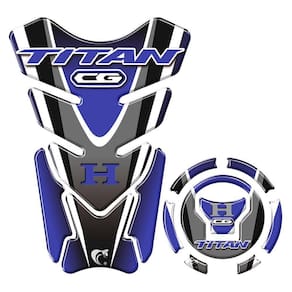 Kit Adesivo Protetor De Tanque E Bocal Honda Cg Titan Azul Azul