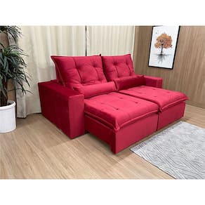 Sofá Retrátil Reclinável 2,00 m Vermelho 327 Recife