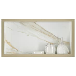 Nicho Para Banheiro Em Porcelanato - Calacata Com Bréccia