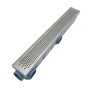 Ralo Linear Quintal Varanda 6x50 Bolinha Cocho Cinza