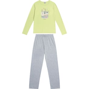 Pijama Feminino Meia Malha Manga Longa Malwee Ref. 117592