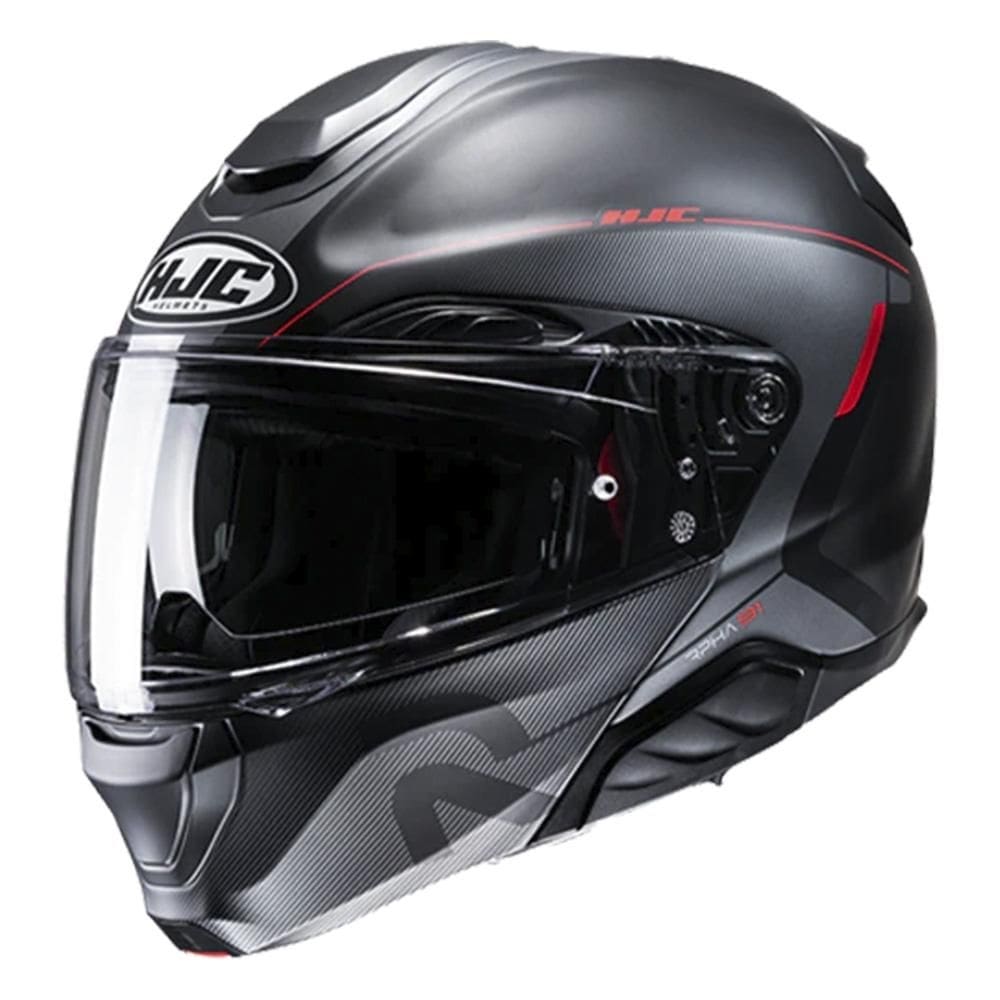 Capacete Hjc Rpha 91 Combust Preto CINZA ESCURO E Vermelho 59 [F016]