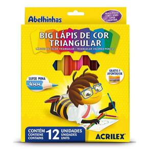 Lápis de Cor Big Triangular Acrilex - 12 Cores