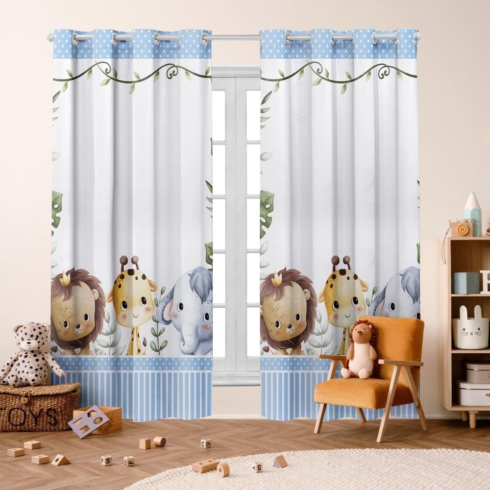 Cortina Infantil Blackout 2,80 X 2,20 Estampada Decorativa