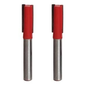 Kit 2 Fresa Reta Paralela 8Mm X 6Mm Metal Duro Tupia Madeira