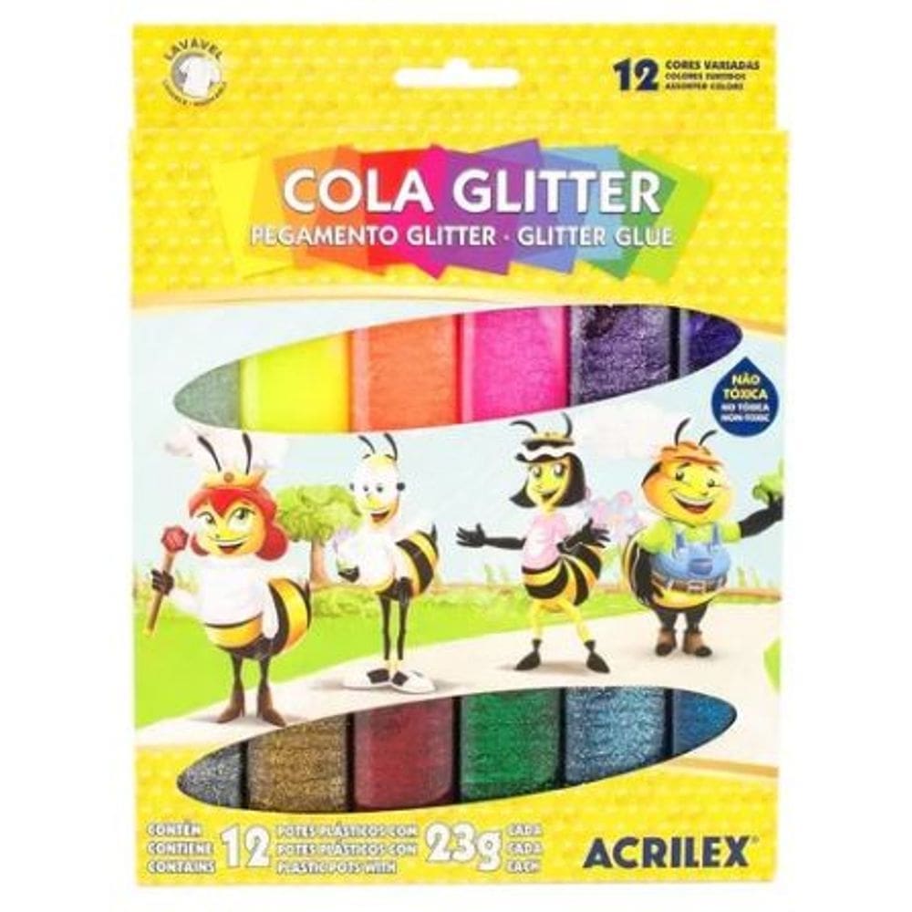 Cola Glitter 12 Cores - Acrilex