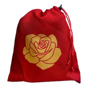 Estojo Para Cartas Vermelho Rosa Dourada 20X19Cm Tecido