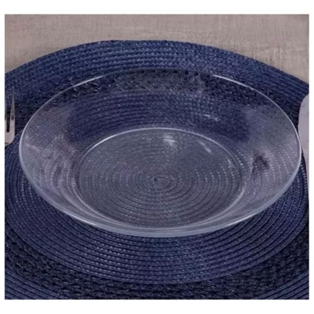 12 Peças de Pratos de Jantar 22cm Fundo de Vidro Resistentes