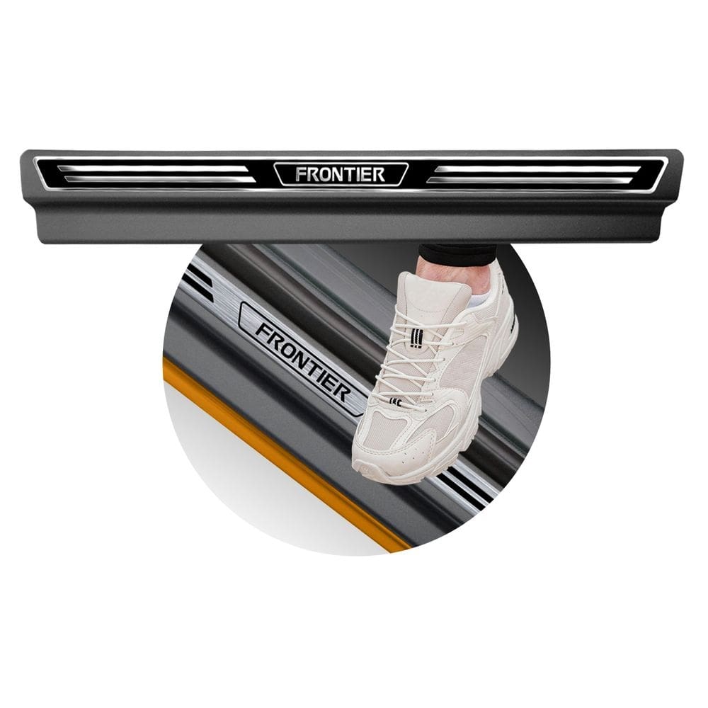 Jogo Soleira Premium Elegance Frontier 2017 em Diante - 4 Portas ( Vinil + Resinada 8 Peças )