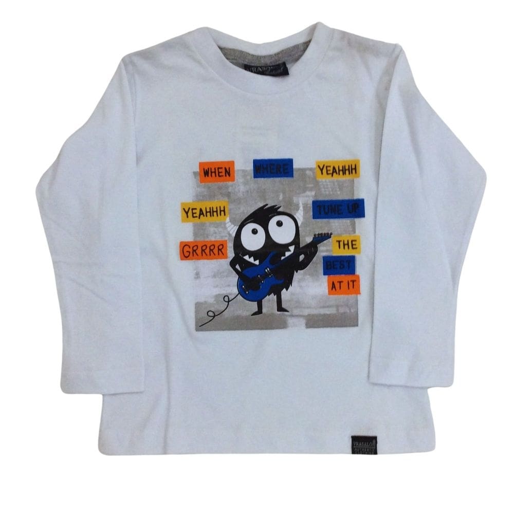 Camiseta Vrasalon Masc Branca Manga Longa