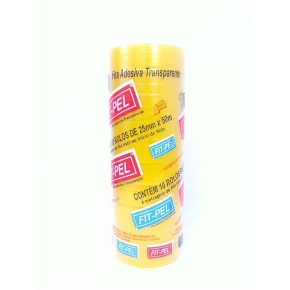 Fita Durex Fit-Pel - 25 mm x 50 m - PACK COM 10 UNIDADES