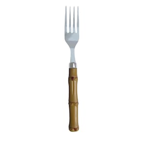 Conjunto Talheres Bamboo Inoxidável 6 Pçs Garfo Faca Colher