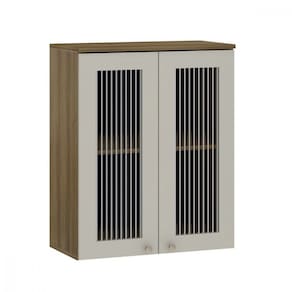 Armário Aéreo 2 Portas Vidro Canelado 80cm Isis Luciane