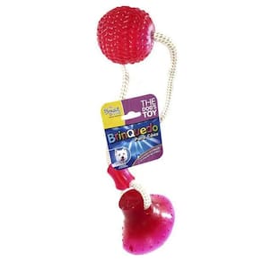 Brinquedo Mordedor para Cachorro Bola Com Ventosa e corda Funciona Como Cabo de Guerra The Pets Brasil