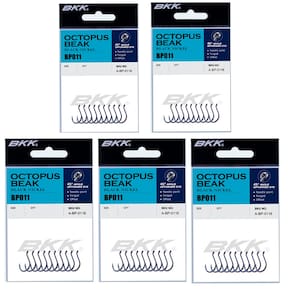 Kit Anzol Pesca BKK Octopus Beak Black nº 1/0 3/0 5/0 23un (1 Cartela Cada)