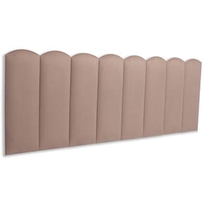 Cabeceira Queen Estofada Kit 8 Placas Nuvem - Suede Bege