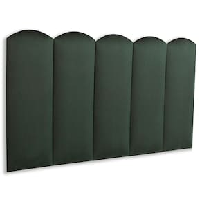 Cabeceira Solteiro Estofada Kit 5 Placas Nuvem - Veludo Verde Musgo
