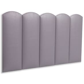 Cabeceira Solteiro Estofada Kit 5 Placas Nuvem - Courino Cinza