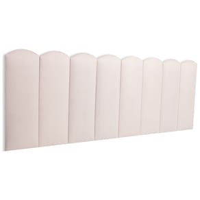 Cabeceira Queen Estofada Kit 8 Placas Nuvem - Suede Creme / Off White