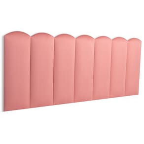 Cabeceira Casal Estofada Kit 7 Placas Nuvem - Veludo Rosê