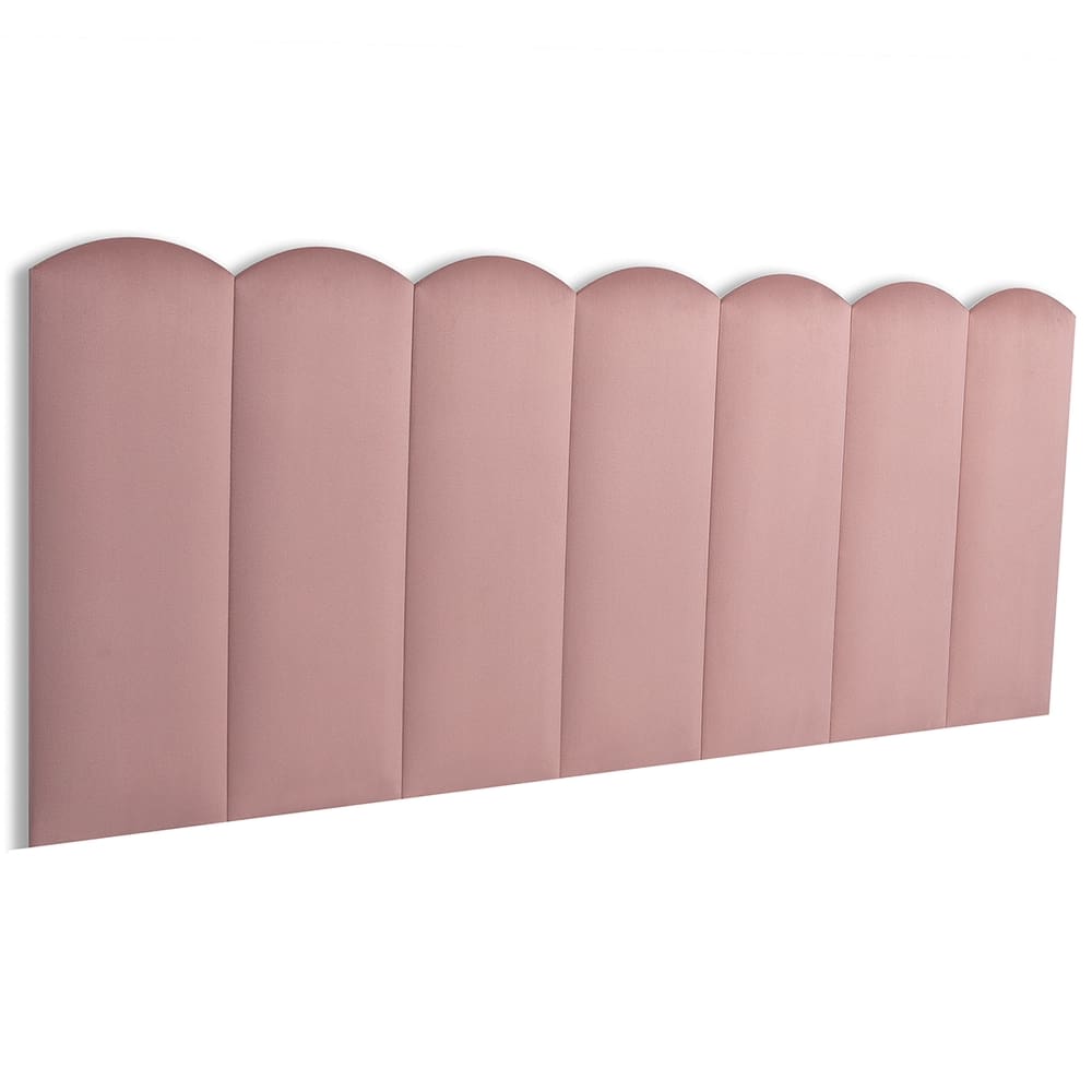 Cabeceira Casal Estofada Kit 7 Placas Nuvem - Veludo Nude