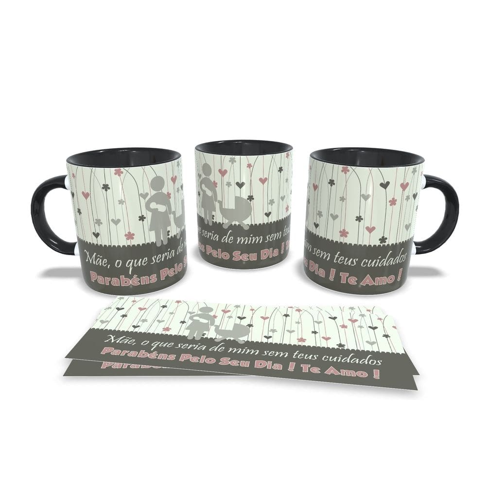 Canecas Preta Coleção Dia das Mães
