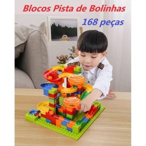 Blocos De Montar Pista Corrida Bolinhas Pedagógico 168 Peças