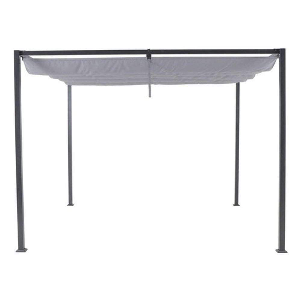 Pergolado Aluminio Toldo Retrátil 300x300cm Cinza - Outdoor