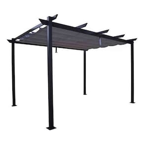 Pergolado Aluminio Toldo Retrátil 400x300cm Preto - Outdoor