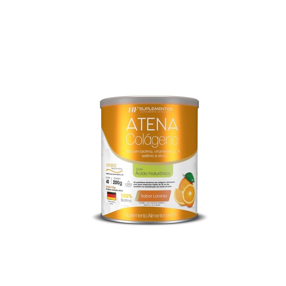 Colágeno Atena Verisol+Ácido Hialurônico 200G Sabor Laranja