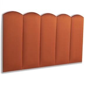 Cabeceira Solteiro Estofada Kit 5 Placas Nuvem - Veludo Terracota