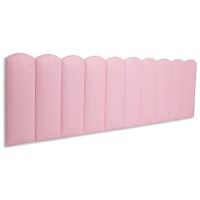 Cabeceira King Estofada Kit 10 Placas Nuvem - Courino Rosa
