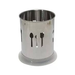 Escorredor Porta Talher Inox Com Base Plastica Redondo 15X10