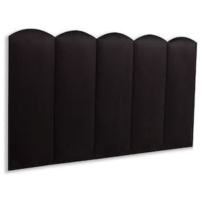 Cabeceira Solteiro Estofada Kit 5 Placas Nuvem - Suede Preto