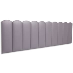 Cabeceira King Estofada Kit 10 Placas Nuvem - Courino Cinza