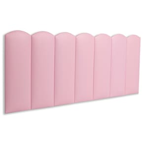 Cabeceira Casal Estofada Kit 7 Placas Nuvem - Courino Rosa