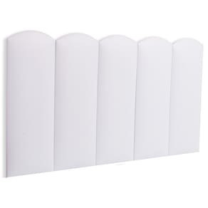 Cabeceira Solteiro Estofada Kit 5 Placas Nuvem - Courino Branco