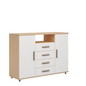 Comoda Berlim 2 Portas 4 Gavetas Freijo/ Off White