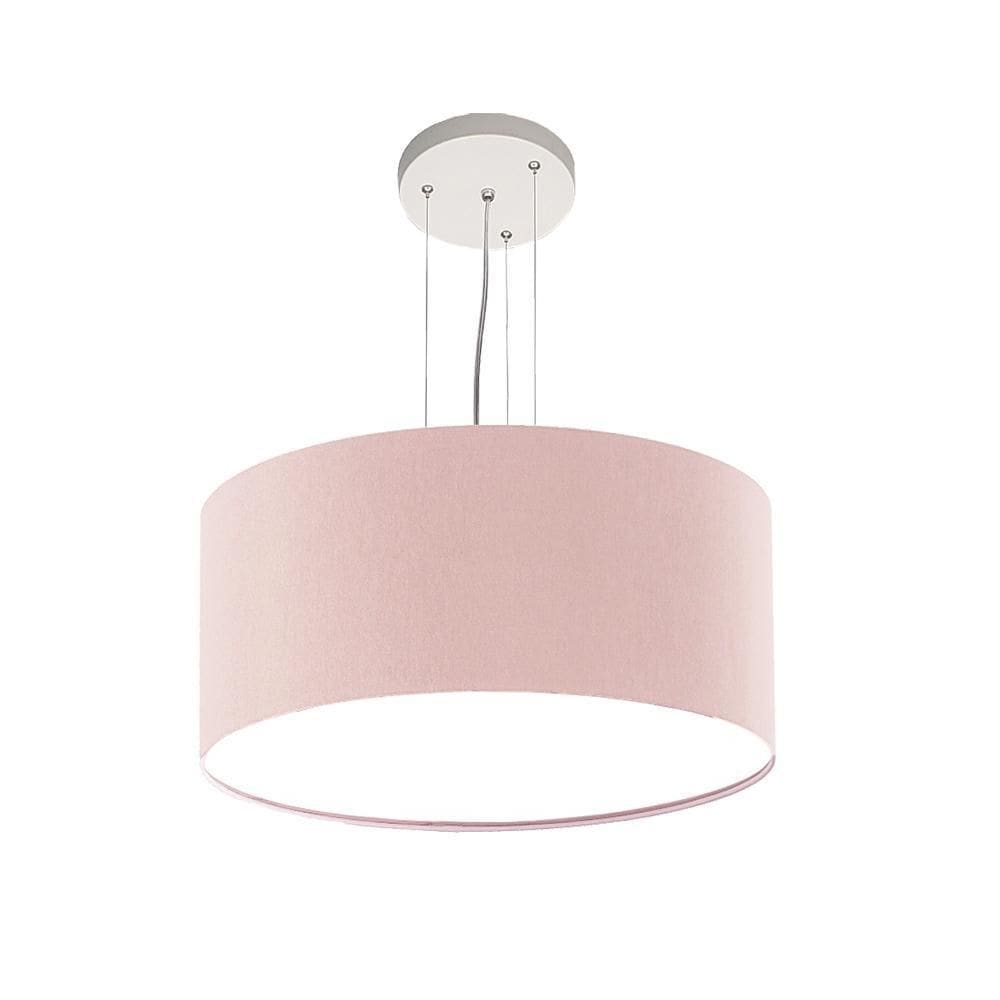 Lustre Pendente Redondo Cúpula Em Tecido Cáqui 30X15