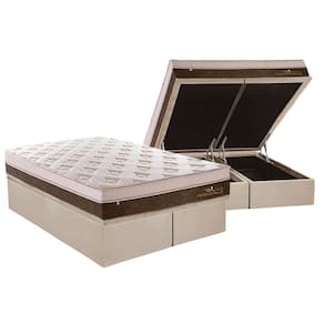 Cama Box Baú King: Colchão Molas Plumatex MasterPocket Ensacadas Personalle + Base CRC Suede Clean(193x203)