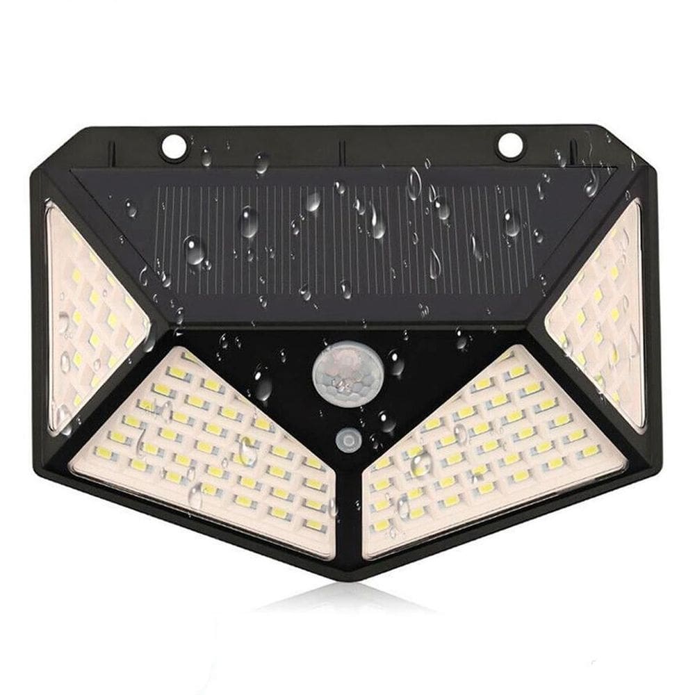 Luminaria Solar 100 Leds Com Sensor Jardim Prova D`Água