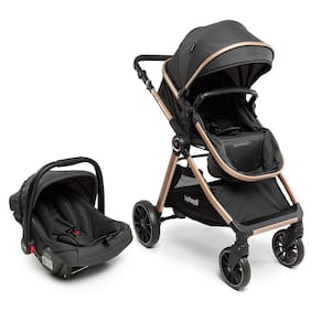 Carrinho com Bebê Conforto Travel System Romanzo Duo Preto Bronze - Infanti